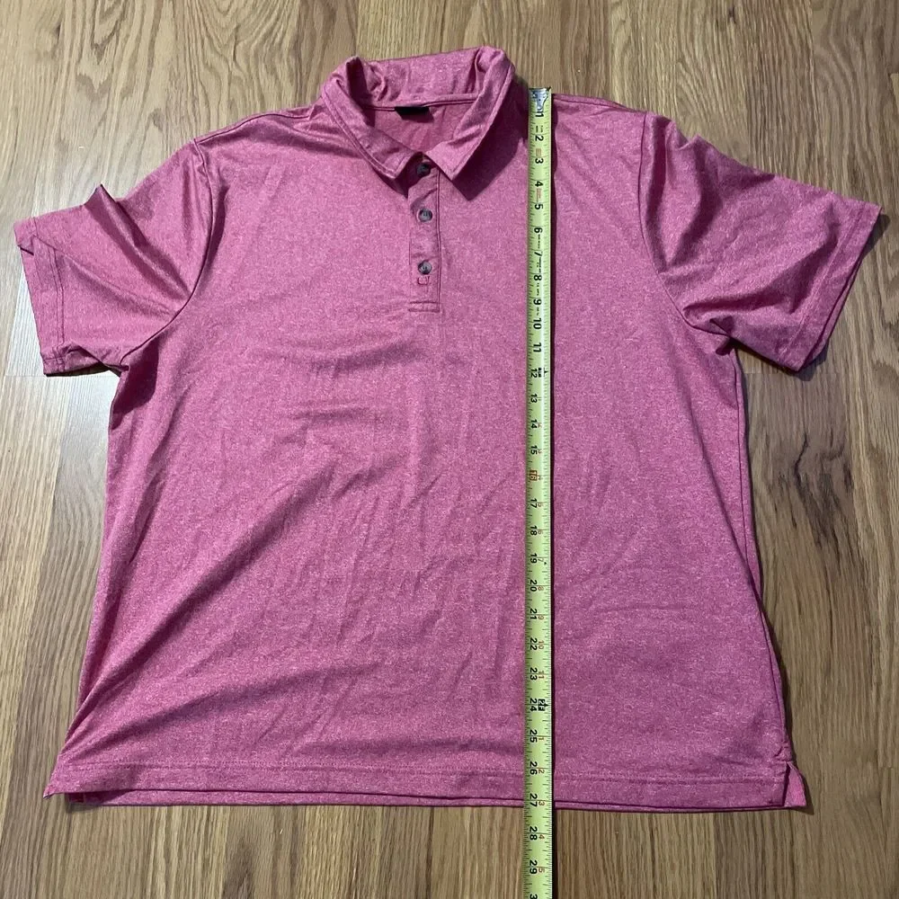 Short Par 4 Shirt Mens Sz XL Red Polo Golf Performance Stretch Casual - Picture 4 of 8